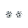 Moissanite Screw Stud Earrings D Color 6-Prong 925 Sterling Silver Wedding