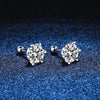 Moissanite Screw Stud Earrings D Color 6-Prong 925 Sterling Silver Wedding