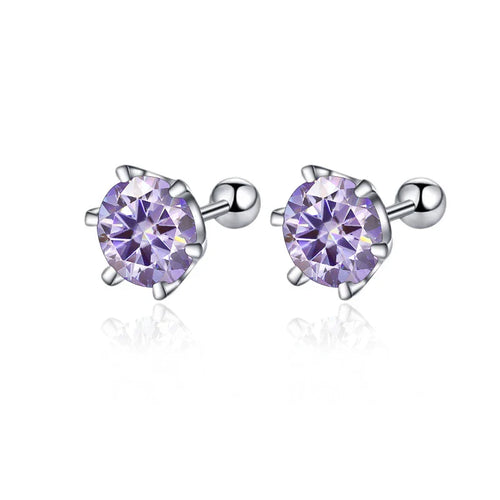Moissanite Screw Stud Earrings 0.5-2ct D Color 925 Sterling Silver Wedding Studs