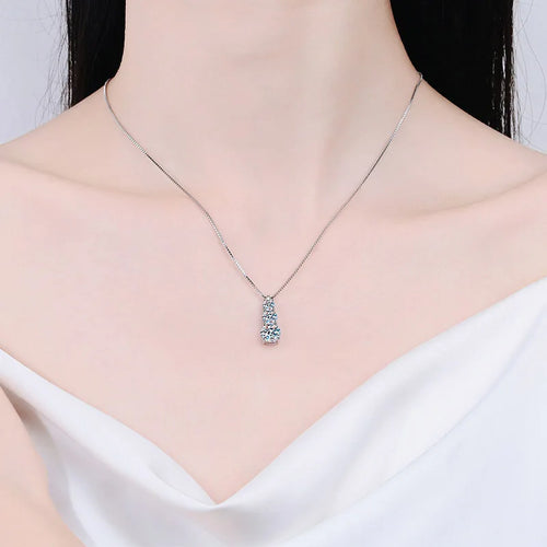 Moissanite 925 Sterling Silver Jewelry Set - Ring Earring Pendant Gift