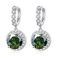 Moissanite 925 Sterling Silver Round D Color Drop Earrings Valentine's Gift