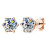 Moissanite Stud Earrings 0.5/1/2 CT Rose Gold Plated Sterling Silver 925
