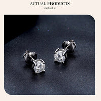 Moissanite Stud Earrings 0.5-1ct Screw Back D VVS1 Lab Created White Gold