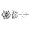 Moissanite Stud Earrings 0.5-2CT S925 Sterling Silver 18K 6-Prong Screw Backs