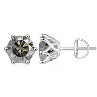 Moissanite Stud Earrings 0.5-2CT S925 Sterling Silver 18K 6-Prong Screw Backs