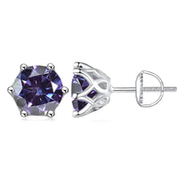 Moissanite Stud Earrings 0.5-2CT S925 Sterling Silver 18K 6-Prong Screw Backs