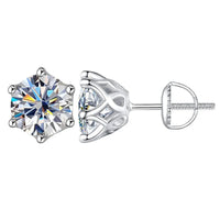 Moissanite Stud Earrings 0.5-2CT Screw Back S925 Sterling Silver 18K Plated