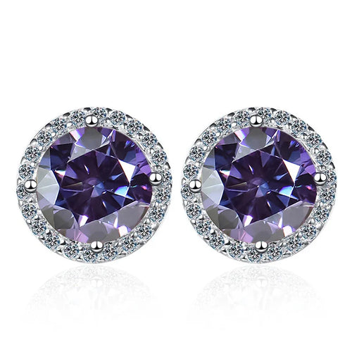 Moissanite Stud Earrings 0.8ct D Color 925 Sterling Silver 18K White Gold