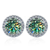 Moissanite Stud Earrings 0.8ct D Color 925 Sterling Silver 18K White Gold