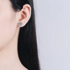Moissanite Stud Earrings 0.8ct D Color 925 Sterling Silver 18K White Gold