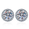 Moissanite Stud Earrings 0.8ct D Color 925 Sterling Silver 18K White Gold