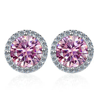 Moissanite Stud Earrings 0.8ct D Color 925 Sterling Silver 18K White Gold