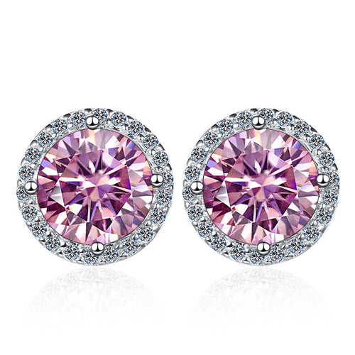 Moissanite Stud Earrings 0.8ct D Color 925 Sterling Silver 18K White Gold