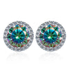 Moissanite Stud Earrings 0.8ct D Color 925 Sterling Silver 18K White Gold