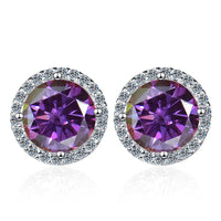 Moissanite Stud Earrings 0.8ct D Color 925 Sterling Silver 18K White Gold