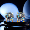 Moissanite Stud Earrings 0.3-3 Carat S925 Sterling Silver Gray Plated