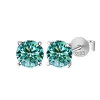 Moissanite Stud Earrings 0.3-3ct Certified S925 Sterling Silver Cyan Colorfast