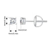 Moissanite Stud Earrings 0.5-1ct Screw Back D VVS1 Lab Created White Gold