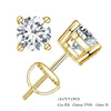 Moissanite Stud Earrings 0.5-1ct Screw Back D VVS1 Lab Created White Gold