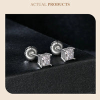 Moissanite Stud Earrings 0.5-1ct Screw Back D VVS1 Lab Created White Gold