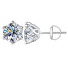 Moissanite Stud Earrings 0.5-2CT S925 Sterling Silver 18K 6-Prong Screw Backs