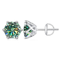Moissanite Stud Earrings 0.5-2CT S925 Sterling Silver 18K 6-Prong Screw Backs