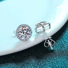 Moissanite Stud Earrings 0.8ct D Color 925 Sterling Silver 18K White Gold