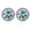Moissanite Stud Earrings 0.8ct D Color 925 Sterling Silver 18K White Gold