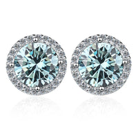 Moissanite Stud Earrings 0.8ct D Color 925 Sterling Silver 18K White Gold