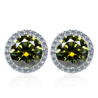 Moissanite Stud Earrings 0.8ct D Color 925 Sterling Silver 18K White Gold