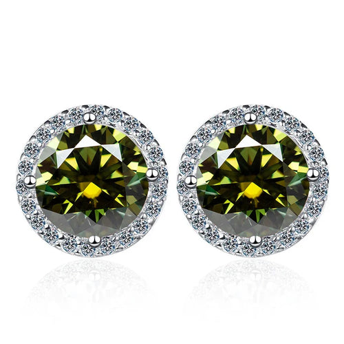 Moissanite Stud Earrings 0.8ct D Color 925 Sterling Silver 18K White Gold