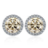 Moissanite Stud Earrings 0.8ct D Color 925 Sterling Silver 18K White Gold