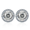Moissanite Stud Earrings 0.8ct D Color 925 Sterling Silver 18K White Gold