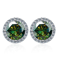 Moissanite Stud Earrings 0.8ct D Color 925 Sterling Silver 18K White Gold
