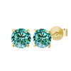 Moissanite Stud Earrings 0.3-3ct Certified S925 Sterling Silver Cyan Colorfast