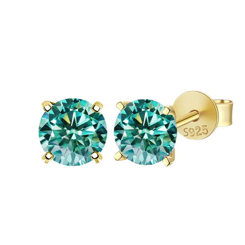 Moissanite Stud Earrings 0.3-3ct Certified S925 Sterling Silver Cyan Colorfast