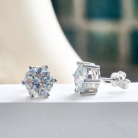 Moissanite Stud Earrings 1-6ct 21 Colors GRA Cert 925 Sterling Silver