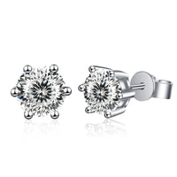 Moissanite Stud Earrings 1-6ct 21 Colors GRA Cert 925 Sterling Silver