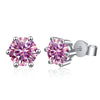 Moissanite Stud Earrings 1-6ct 21 Colors GRA Cert 925 Sterling Silver