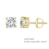 Moissanite Stud Earrings 2CT VVS1 925 Sterling Silver Screw Back Classic