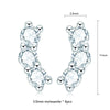 Moissanite Stud Earrings 925 Sterling Silver Mini Curved Climber Studs Women