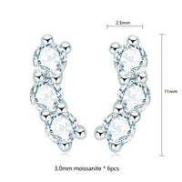 Moissanite Stud Earrings 925 Sterling Silver Mini Curved Climber Studs Women