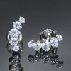 Moissanite Stud Earrings 925 Sterling Silver Mini Curved Climber Studs Women