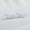 Moissanite Stud Earrings 925 Sterling Silver Mini Curved Climber Studs Women