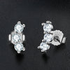 Moissanite Stud Earrings 925 Sterling Silver Mini Curved Climber Studs Women