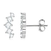 Moissanite Stud Earrings 925 Sterling Silver Mini Curved Climber Studs Women