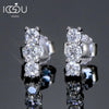 Moissanite Stud Earrings 925 Sterling Silver Mini Curved Climber Studs Women