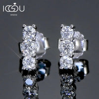 Moissanite Stud Earrings 925 Sterling Silver Mini Curved Climber Studs Women