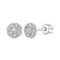 Moissanite Stud Earrings 925 Sterling Silver Hemisphere Dazzling For Mom