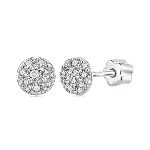 Moissanite Stud Earrings 925 Sterling Silver Hemisphere Dazzling For Mom